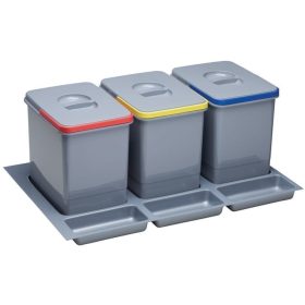   EKOTECH beépíthető hulladékgyűjtő practiko 800 - 3x15 liter + 3 tartó