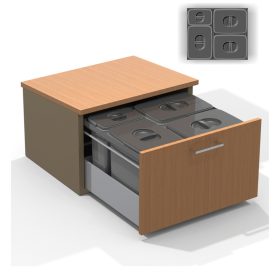   EKOTECH beépíthető hulladékgyűjtő jazz 60 - 3x15 liter+1x7 liter