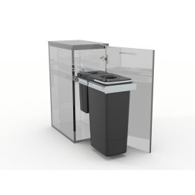   EKOTECH beépíthető hulladékgyűjtő smart inox 1x26 liter+1x7 liter lágyan záródó