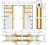 ECLISSE ESTENSIONE kétszárnyú tolóajtó gipszkarton falhoz 12,5 cm-es falvastagsághoz (170×200 cm)