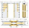 ECLISSE LUCE ESTENSIONE kétszárnyú tolóajtó gipszkarton falhoz 15 cm-es falvastagsághoz (190×200 cm)