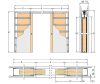 ECLISSE SYNTESIS LINE ESTENSIONE kétszárnyú tolóajtó gipszkarton falhoz 12,5 cm-es falvastagsághoz (60×200 cm)