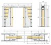 ECLISSE SYNTESIS LUCE ESTENSIONE kétszárnyú tolóajtó gipszkarton falhoz 15 cm-es falvastagsághoz (70×200 cm)