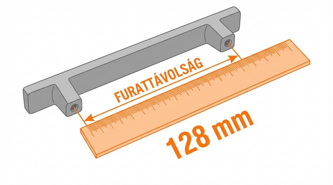 A bútorfogantyú furattávolságának helyes mérése