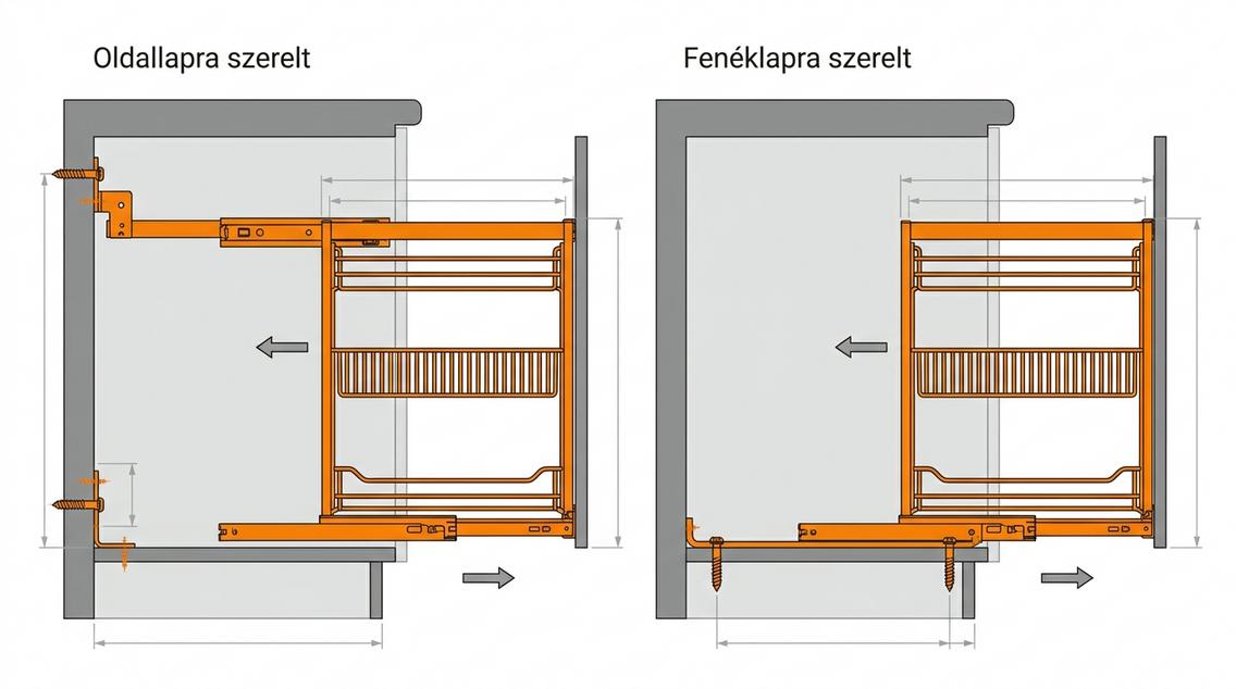 Oldallapra és fenéklapra szerelhető rácsok összehasonlítása