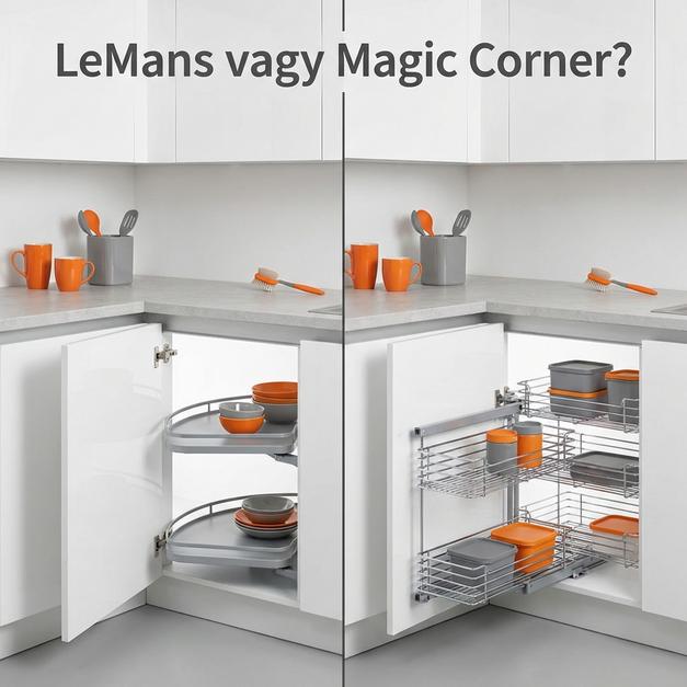 A tökéletes sarokszekrény vasalat: LeMans vagy Magic Corner? (teljes útmutató)