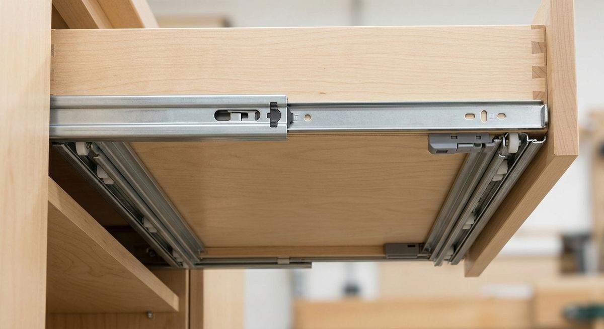 HOME BOX HB-RCS5D rejtett csillapított tandemcsúszó 270mm (40 kg) — használat közben